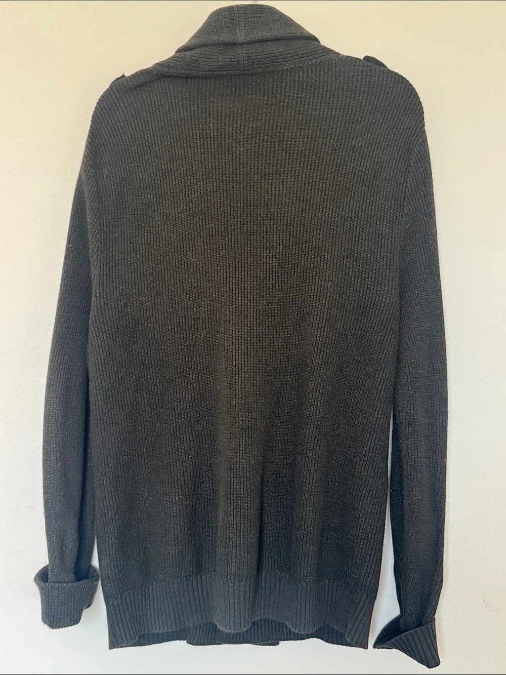 Banana Republic Men's Dark Green Double-Breasted Cardigan Pea Coat Style